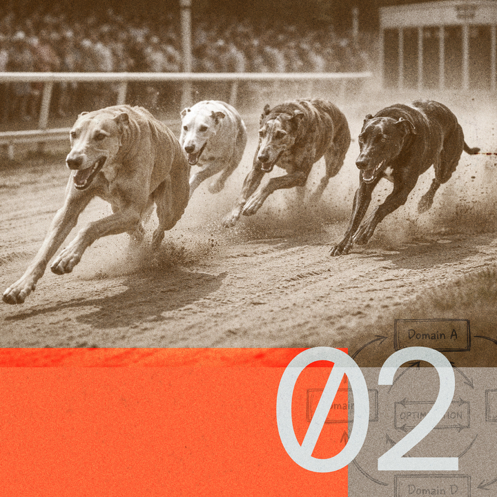 Dogs running on a track
